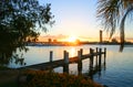 Sunset Over Broadwater Royalty Free Stock Photo