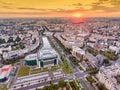 Sunset over Bucharest city Royalty Free Stock Photo