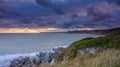 Sunset over Burgh Island and Bigbury Bay, Devon Royalty Free Stock Photo