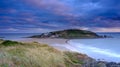 Sunset over Burgh Island and Bigbury Bay, Devon Royalty Free Stock Photo