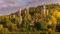 Sunset over the Burnaby Refinery nestled in a pristine landscape along the shores of Burrard Inlet, Vancouver