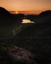 Sunset over Buttermere lake Royalty Free Stock Photo