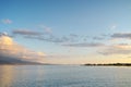 Sunset over The cable bridge between Rio and Antirrio view from Nafpaktos, Patra, Greece Royalty Free Stock Photo