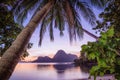 Sunset over Cadlao Island El Nido Palawan Philippines Royalty Free Stock Photo