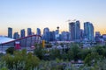 Sunset Over Calgary Downtown Royalty Free Stock Photo