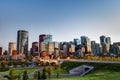 Sunset Over Calgary Downtown Skyline in HDR Royalty Free Stock Photo