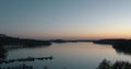 Sunset over a calm lake in suburbian Stockholm