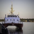 Sunset over Canadian Coast Guard vessel - CCGS Frederick G. Creed Royalty Free Stock Photo