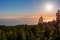 Sunset over Canary islands seen from Teide national park, Spain Royalty Free Stock Photo