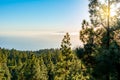 Sunset over Canary islands seen from Teide national park, Spain Royalty Free Stock Photo