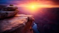 a sunset over a canyon Royalty Free Stock Photo