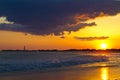 Sunset over the Cape May New Jersey Shore Royalty Free Stock Photo