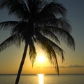 Západ slunce přes karibský more 