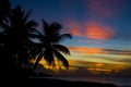 sunset over Caribbean Sea, Turtle Beach, Tobago Royalty Free Stock Photo