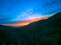 Sunset over Caribou-Targhee National Forest in Wyoming