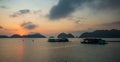 Sunset over Cat Ba island, Vietnam. Royalty Free Stock Photo