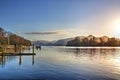 Sunset over Catbells at Derwentwater, Lake District, UK Royalty Free Stock Photo