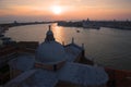 Sunset over the Cathedral of San Giorgio Maggiore. Venice, Italy Royalty Free Stock Photo