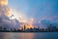 Sunset over Chicago skyline Royalty Free Stock Photo