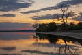 Sunset over the Chobe River - Botswana Royalty Free Stock Photo