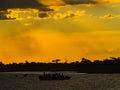 Sunset over the Chobe River, Chobe National Park, Botswana Royalty Free Stock Photo