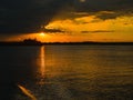 Sunset over the Chobe River, Chobe National Park, Botswana Royalty Free Stock Photo