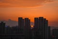 Sunset over Chongqing City Royalty Free Stock Photo