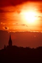 Sunset over church Royalty Free Stock Photo