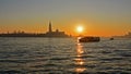 Sunset over the church of San Giorgio Maggiore seen from Venice Italy