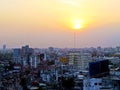 sunset over the city of Khulna, Bangladesh Royalty Free Stock Photo