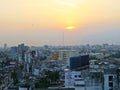 sunset over the city of Khulna, Bangladesh Royalty Free Stock Photo