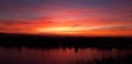 Sunset over the city Novi Sad and river Danube Royalty Free Stock Photo