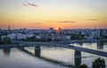 Sunset over city of Novi Sad Royalty Free Stock Photo