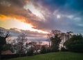 Sunset over city of Rijeka Royalty Free Stock Photo