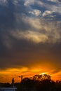 Sunset over the City Silhouette