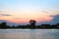 Sunset over the city of Sulina and the Danube Delta Royalty Free Stock Photo