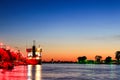 Sunset over the city of Sulina and the Danube Delta Royalty Free Stock Photo