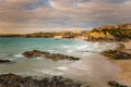 Sunset over the Coast of Cornwall Royalty Free Stock Photo