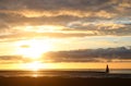 Sunset over Cockerham Sands and Morecambe Bay Royalty Free Stock Photo