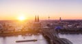 Sunset over cologne city Royalty Free Stock Photo