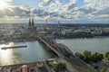 Sunset over Cologne, cloudy sky Royalty Free Stock Photo