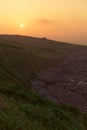 Sunset over Cornish coast Royalty Free Stock Photo