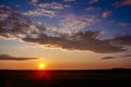 Sunset over the countryside in summer Royalty Free Stock Photo