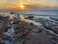 Sunset over the cove of La Jolla Beach, San Diego Royalty Free Stock Photo
