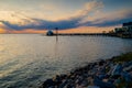 A Sunset Over Currituck Sound Royalty Free Stock Photo