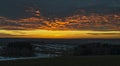 Sunset over Czech countryside