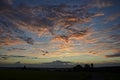 Sunset over Czech Highlands