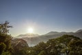 Sunset over Danau Buyan lake, Bali, Indonesia Royalty Free Stock Photo