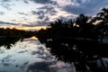 Sunset over Dangriga river in Dangriga town, Beli Royalty Free Stock Photo