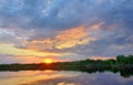 Sunset over danube delta Royalty Free Stock Photo